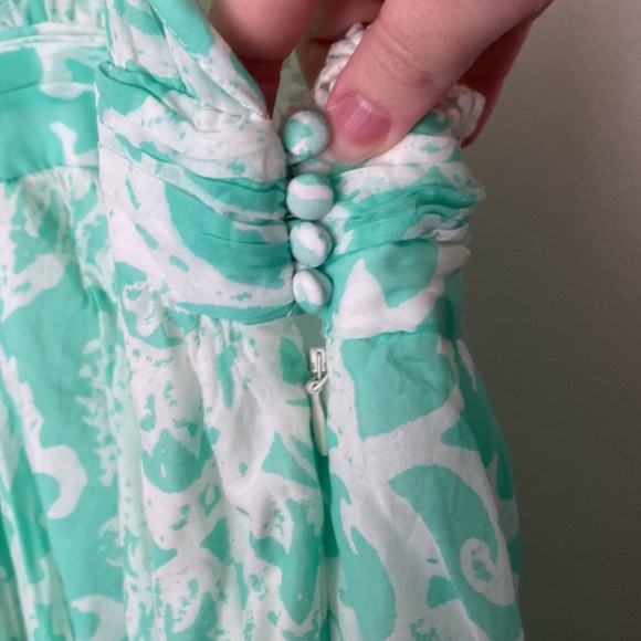 Guess twisted strap handkerchief dress in seafoam green and white size 4 - Picture 4 of 7